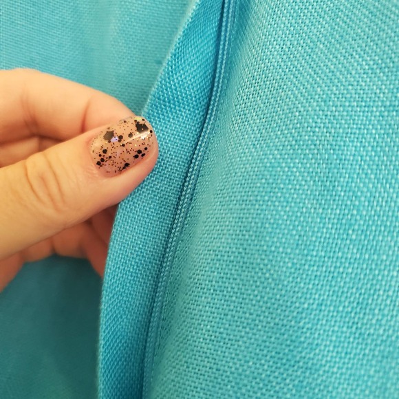 🎯Vintage Talbots Turquoise Irish Linen High Rise Pleated Front Wide Leg Pant 12 - Picture 9 of 16